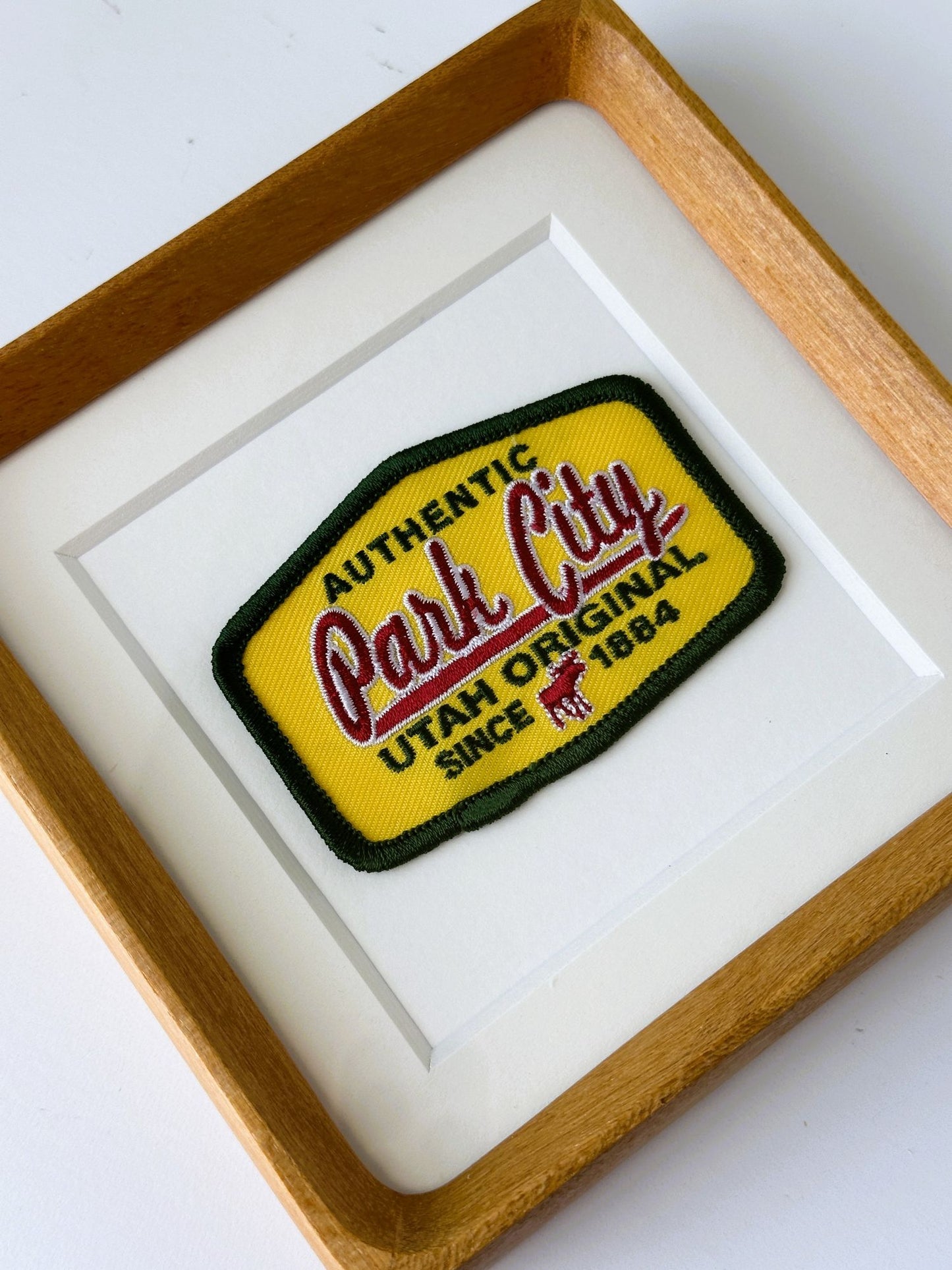 Utah Park City Vintage Patch Wood Framed