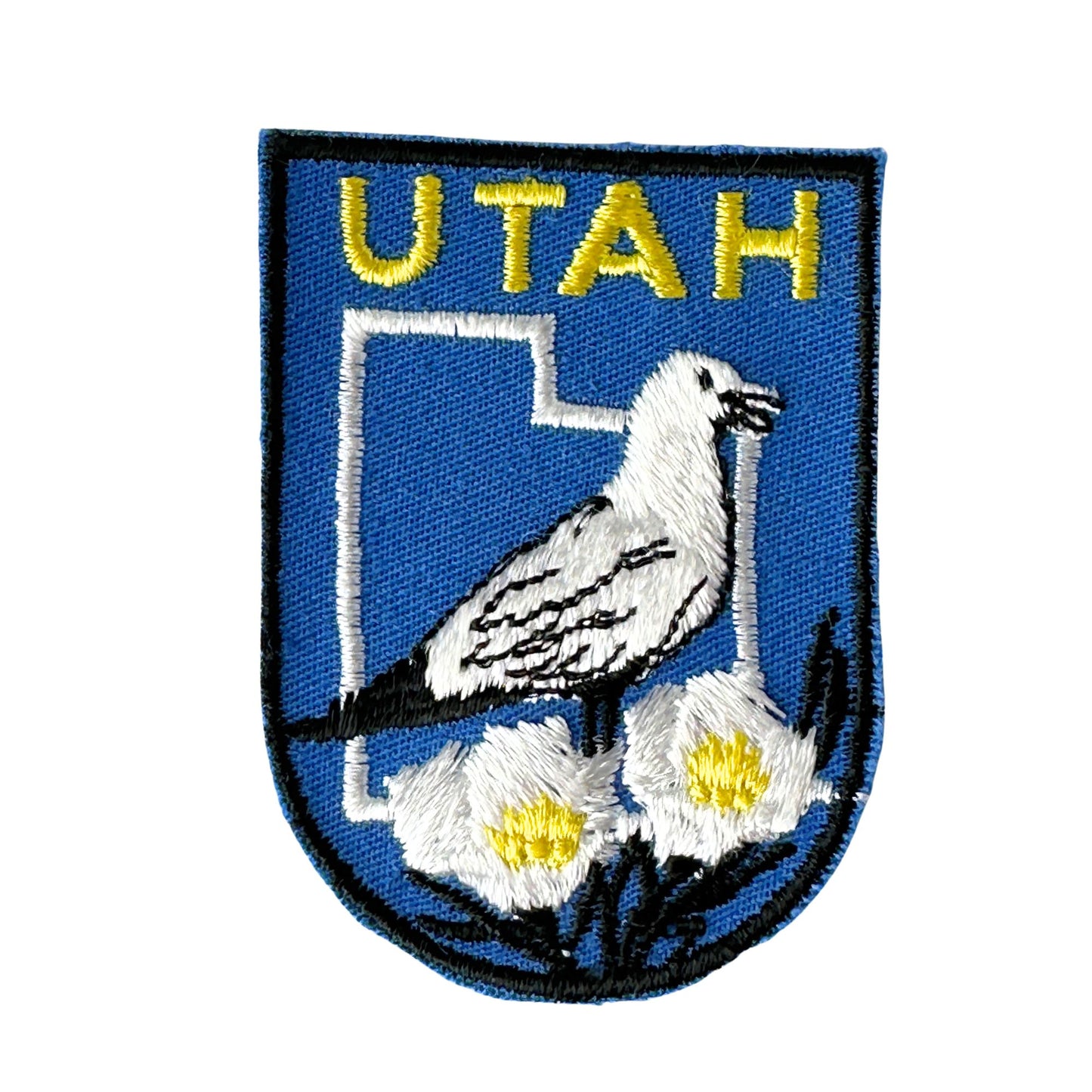 Utah State Bird and Flowers Vintage Patch
