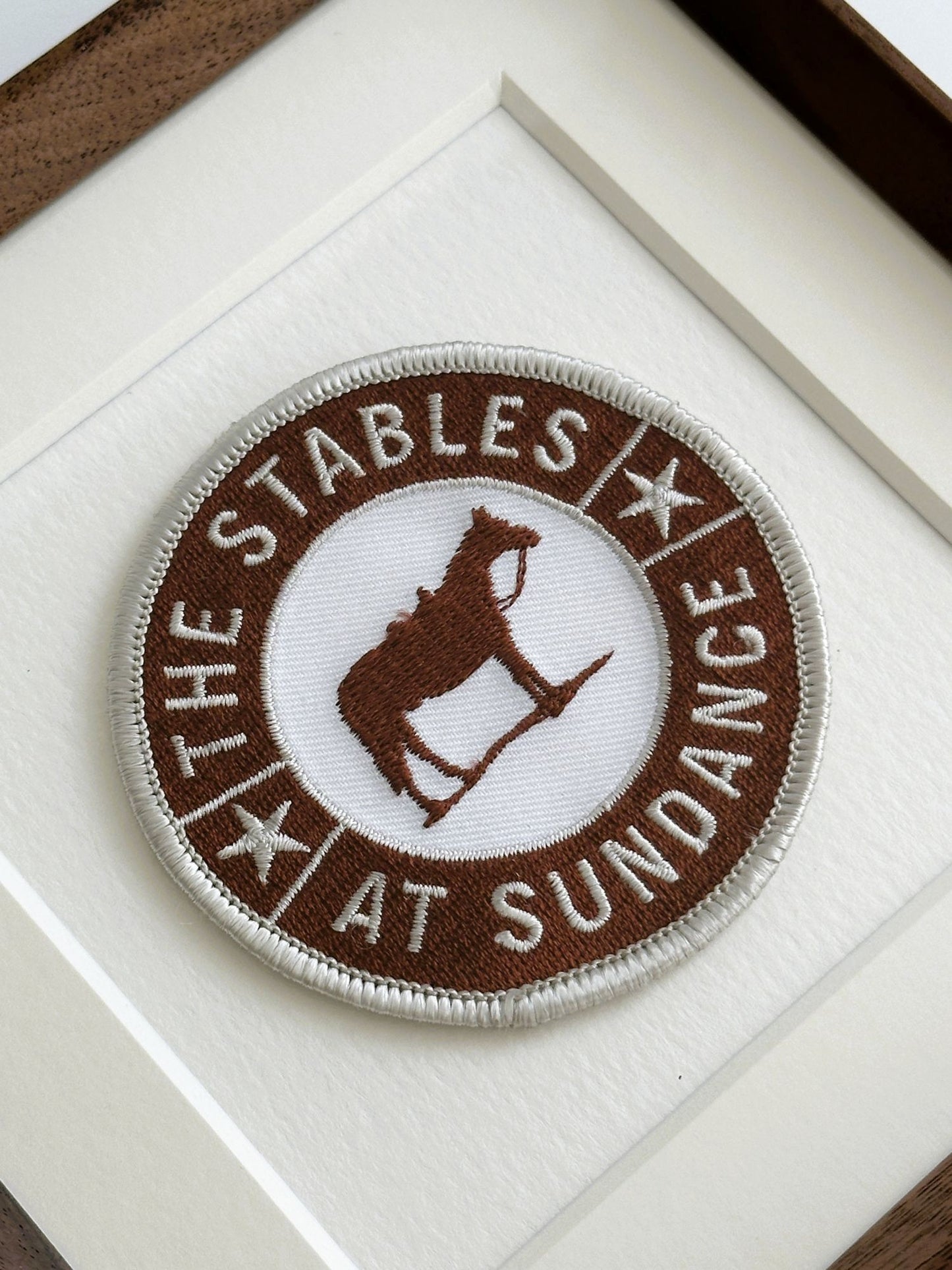 Utah Sundance Stables Vintage Patch Wood Framed