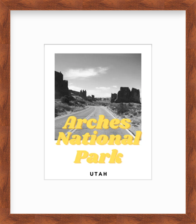 Utah Arches National Park Roadway Giclee Travel Print