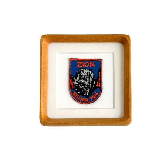 Utah Zion National Park Vintage Patch Wood Framed