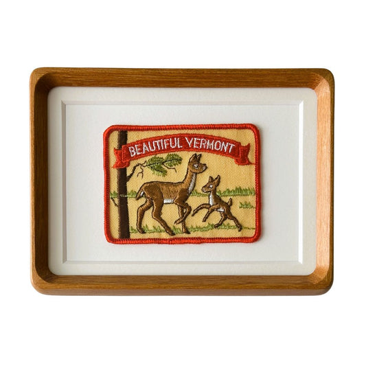 Vermont Deer New England Vintage Framed Travel Patch