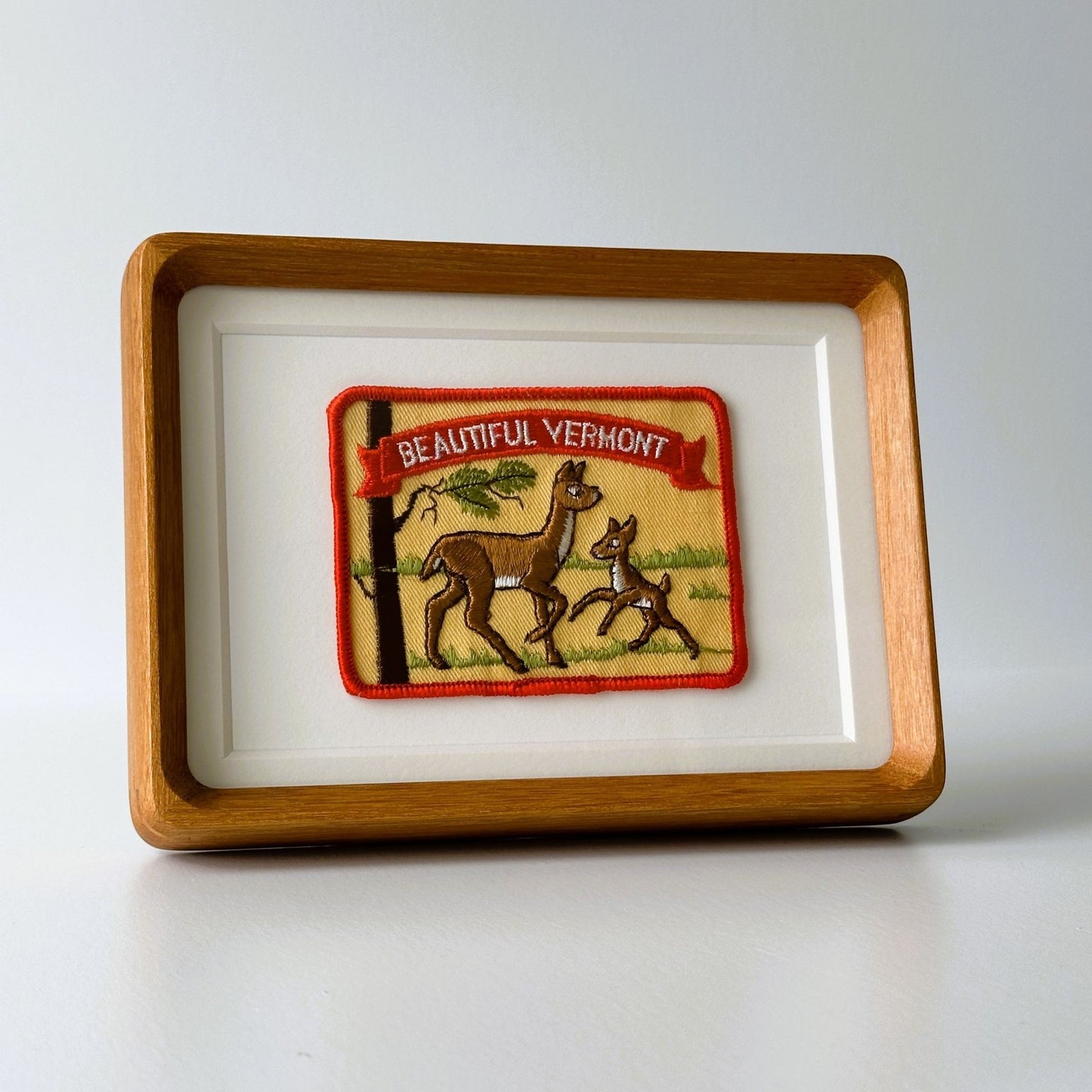 Vermont Deer New England Vintage Framed Travel Patch