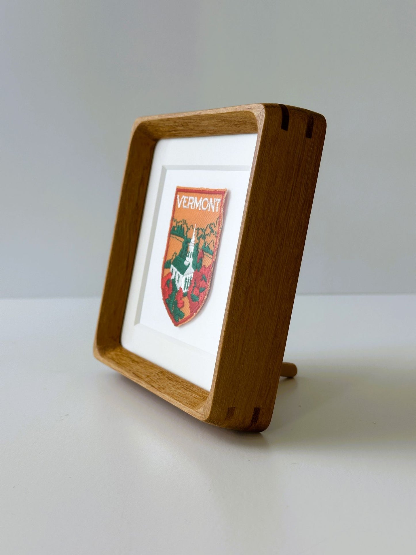 Vermont Fall Church Scene Framed Vintage Travel Patch
