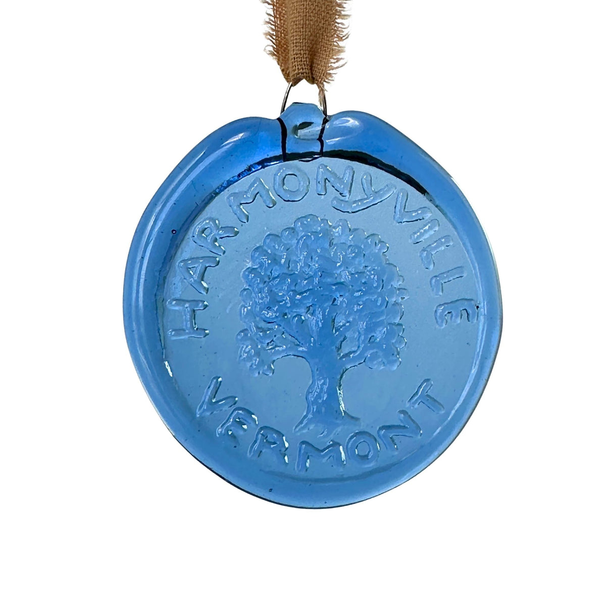 Vermont Harmonyville Tree Cobalt Blue Vintage 1977 Sun Catcher Ornament