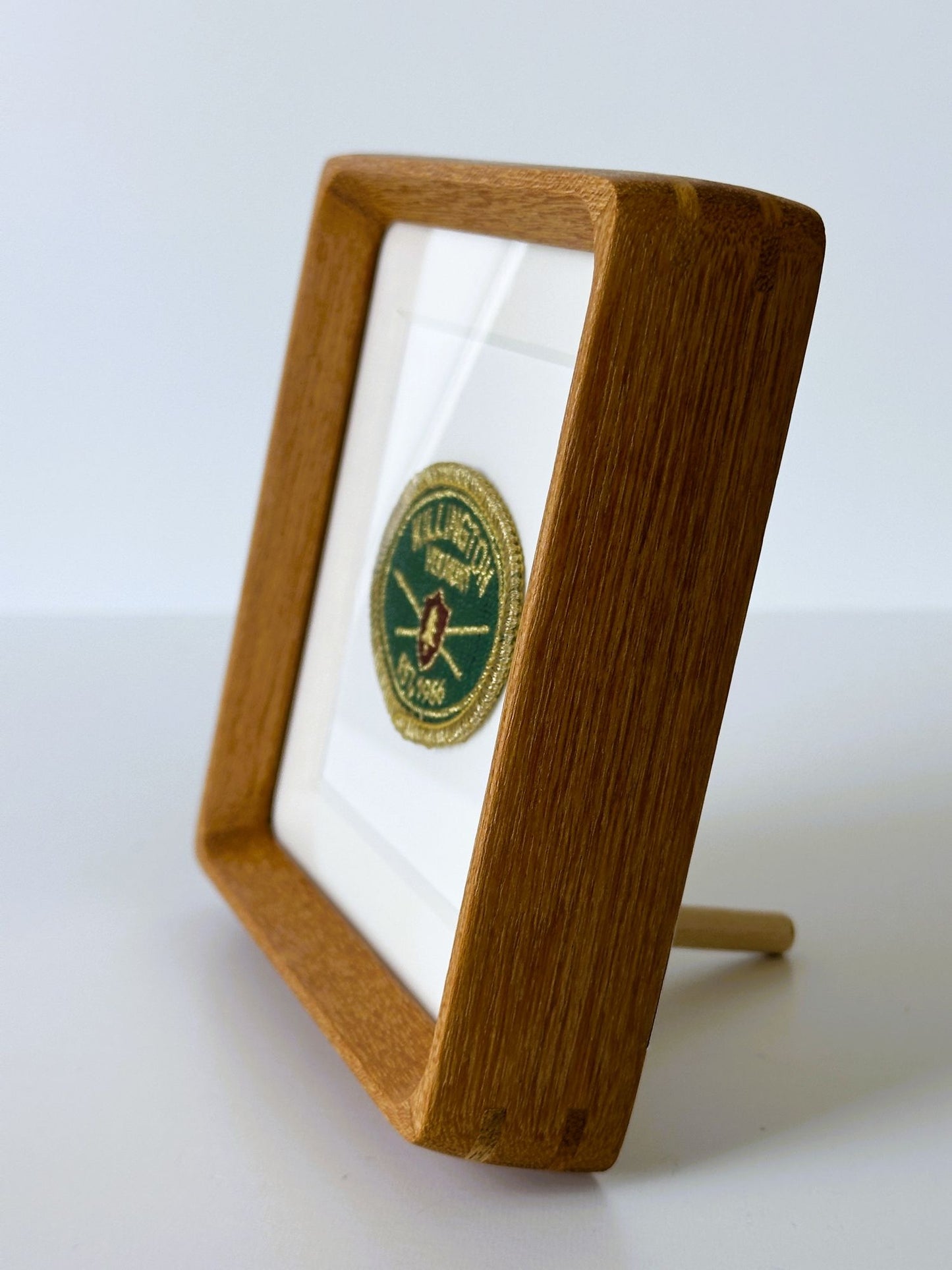 Vermont Killington Green and Gold Vintage Travel Patch Wood Framed