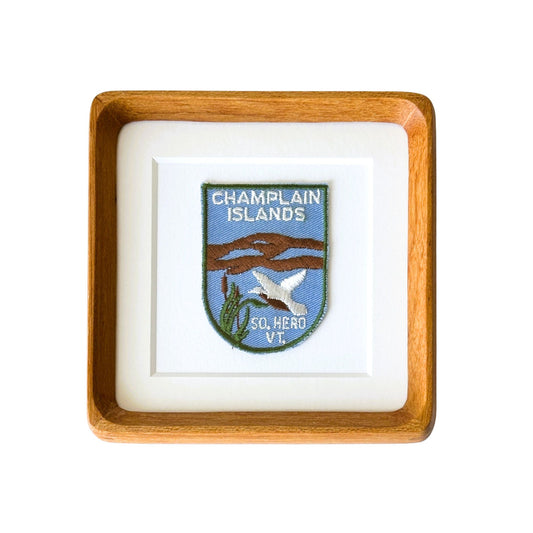 Vermont Lake Champlain Islands South Hero Vintage Patch Wood Framed