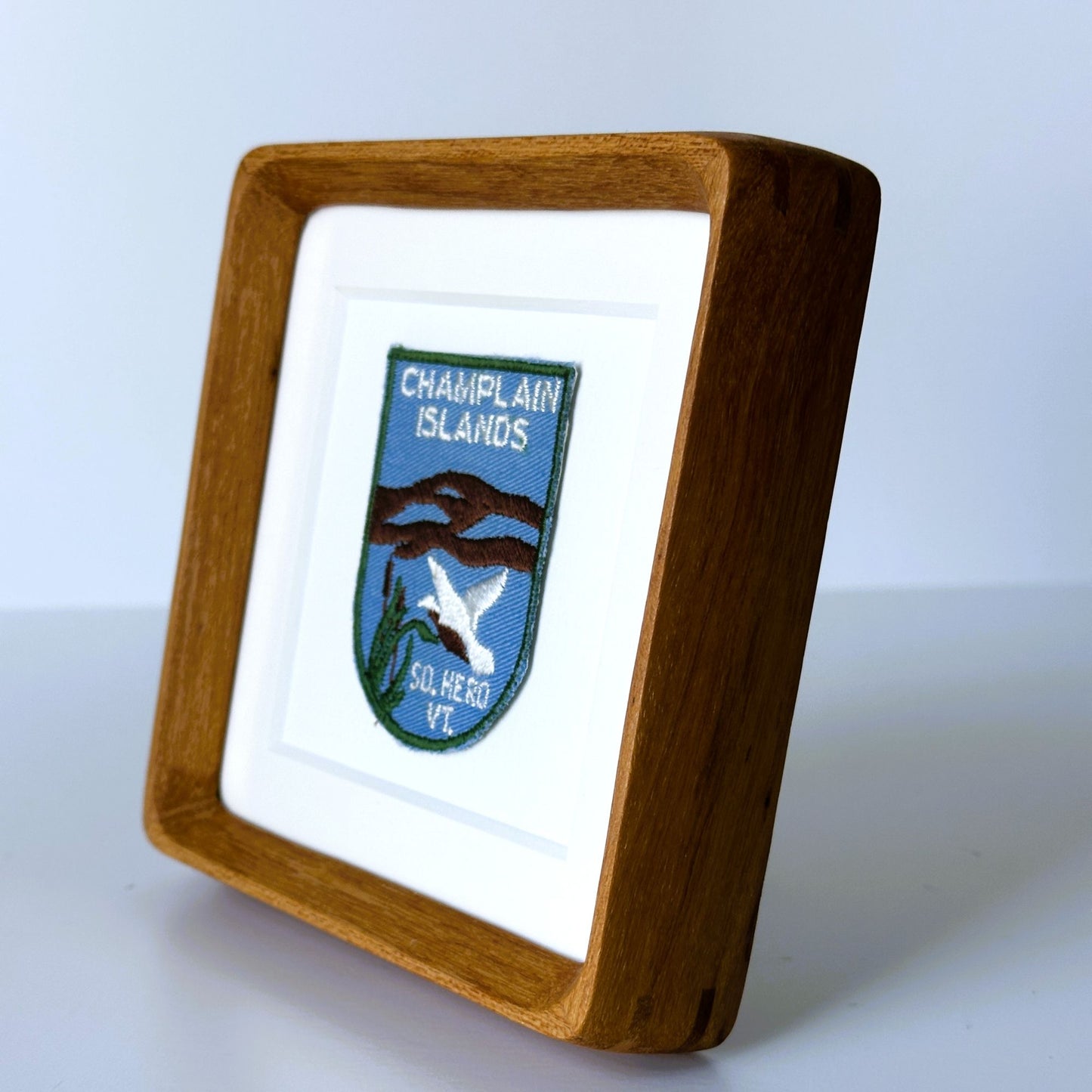 Vermont Lake Champlain Islands South Hero Vintage Patch Wood Framed