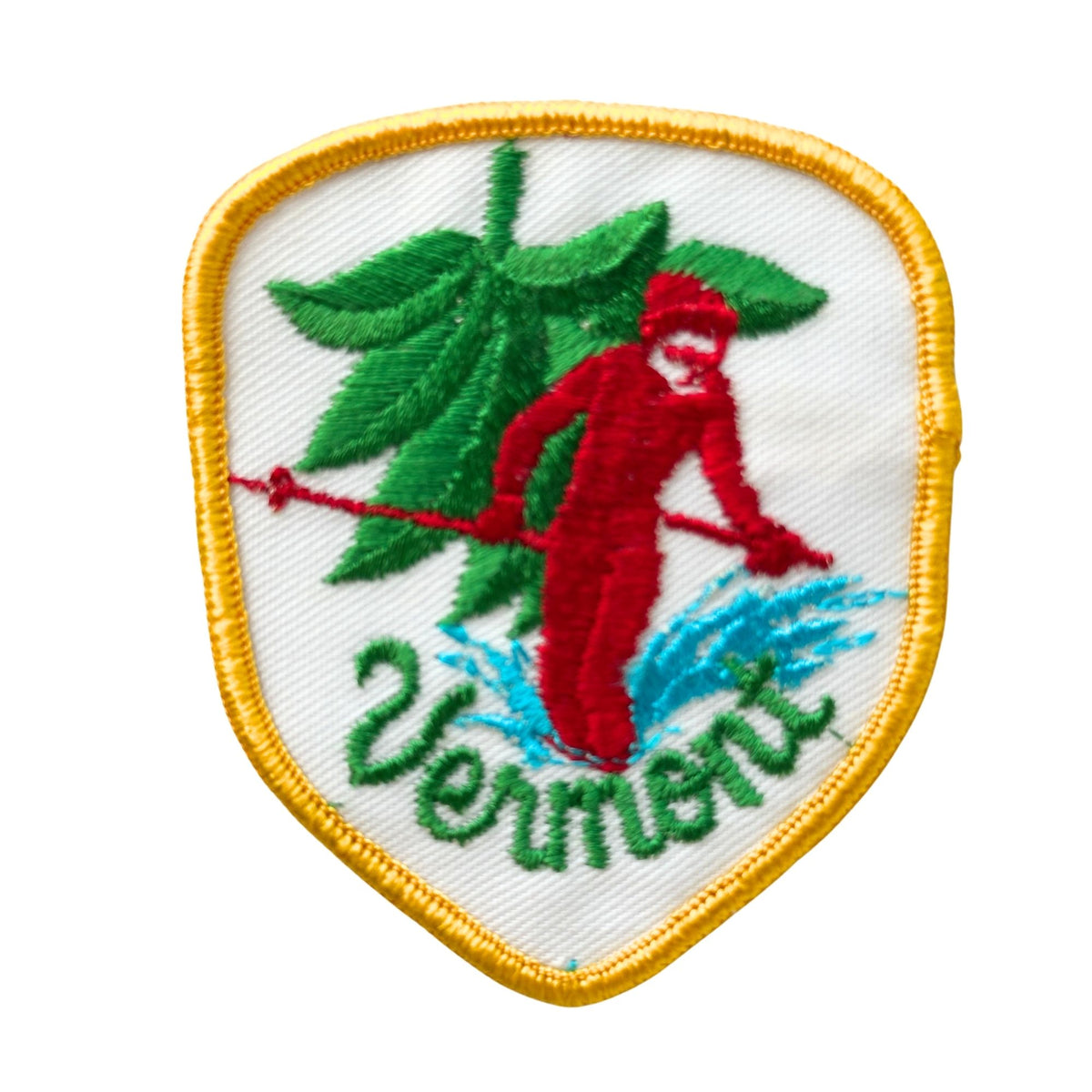 Vermont Skier Green State Vintage Patch