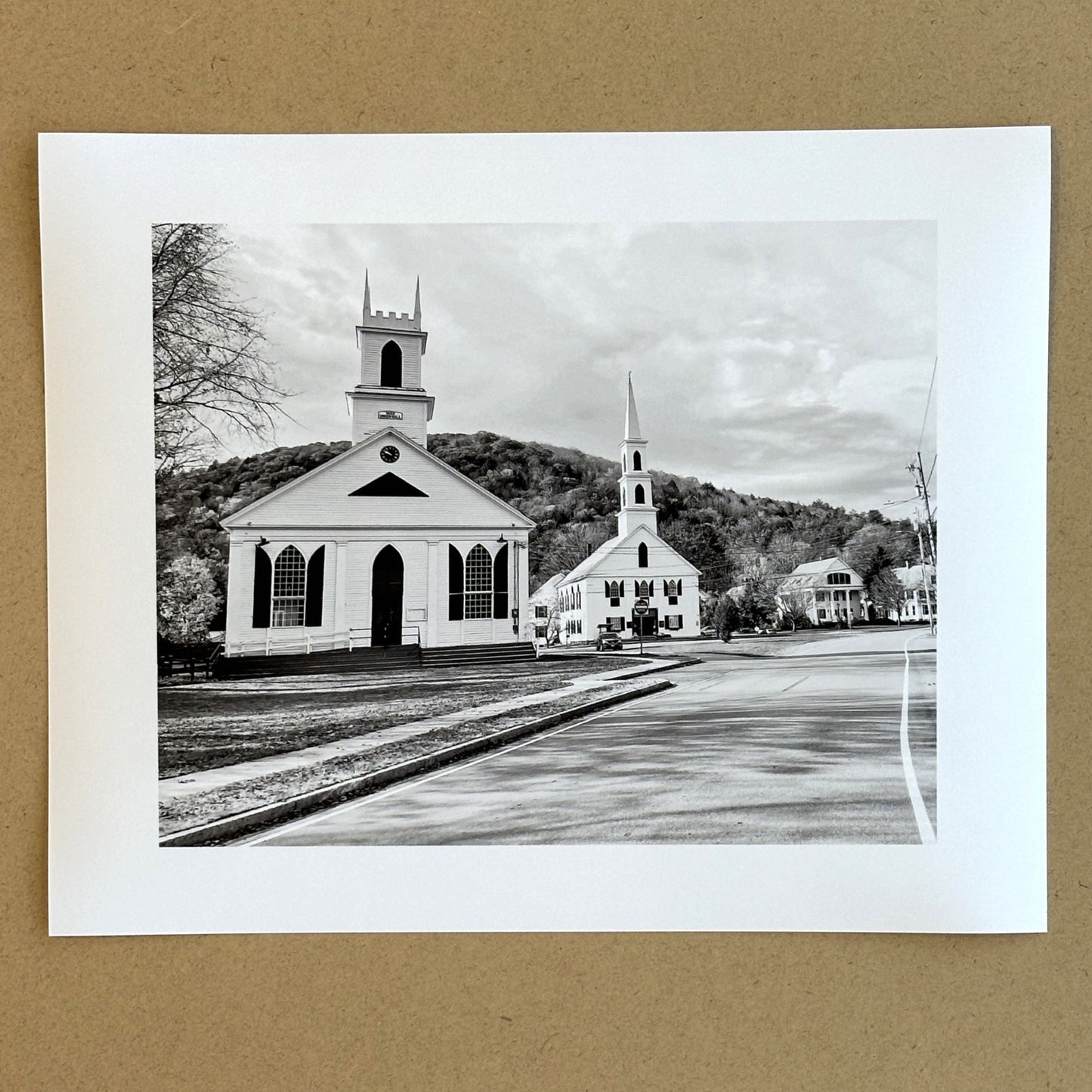 Vermont Newfane Churches New England Giclee Travel Print