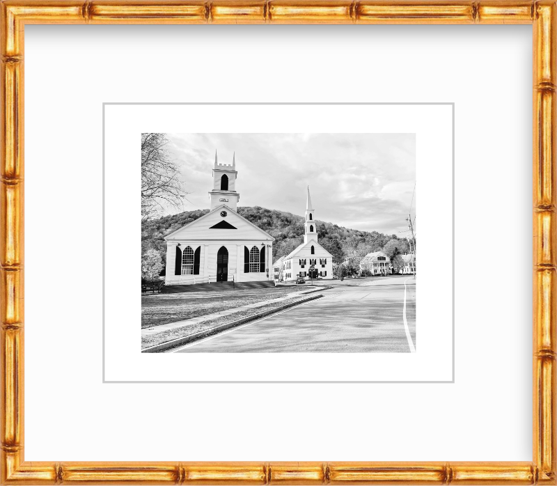 Vermont Newfane Churches New England Giclee Travel Print