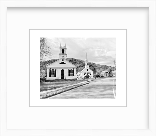 Vermont Newfane Churches New England Giclee Travel Print