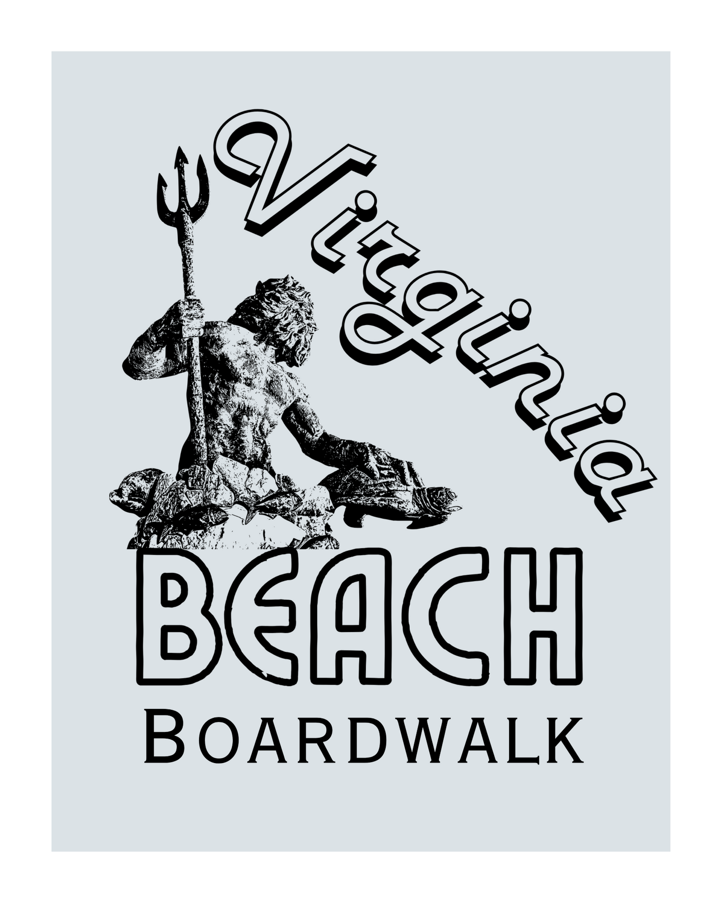 Virginia Beach Boardwalk King Neptune by Nikki Degn Giclee Art Print