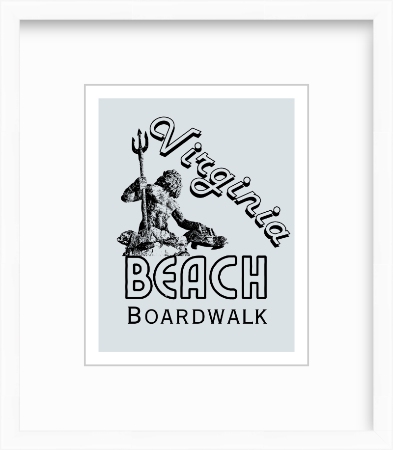 Virginia Beach Boardwalk King Neptune by Nikki Degn Giclee Art Print
