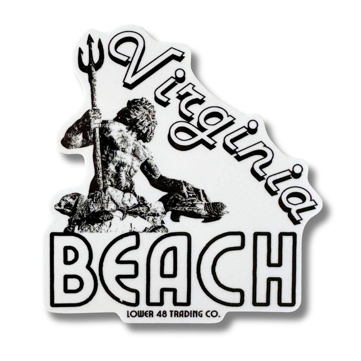 Virginia Beach King Neptune Sea Turtle Weatherproof Sticker Lower 48 Trading Co.