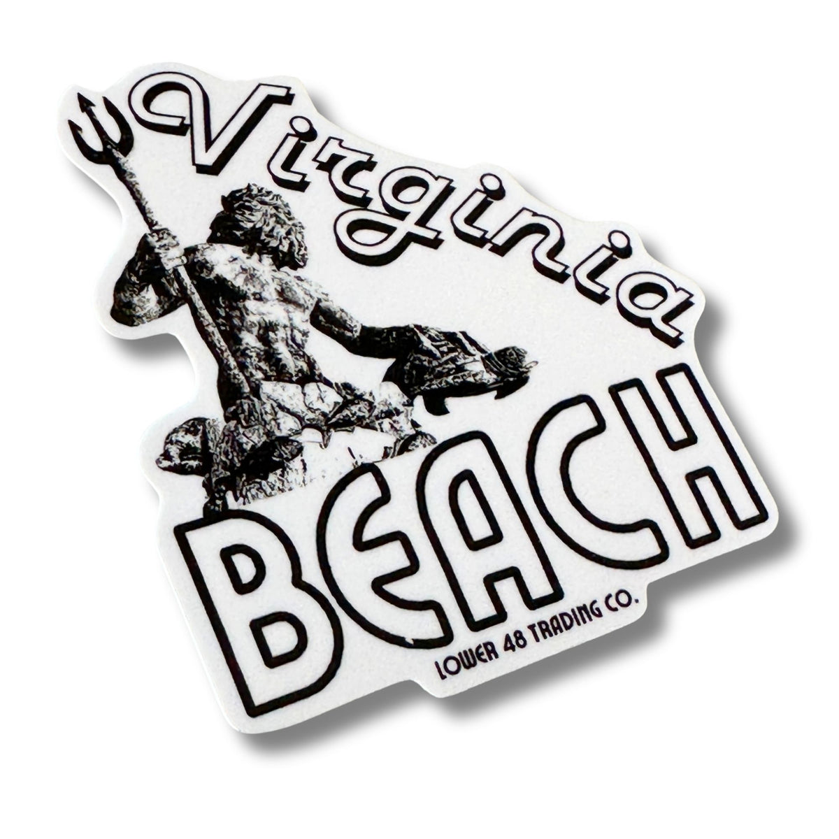 Virginia Beach King Neptune Sea Turtle Weatherproof Sticker Lower 48 Trading Co.