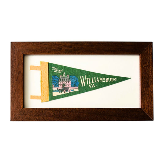 Virginia Colonial Williamsburg Small Framed Vintage Pennant