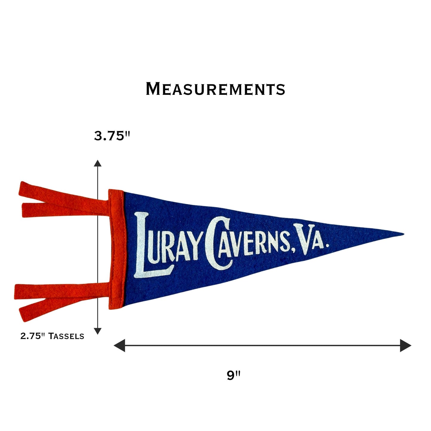 Virginia Luray Caverns Blue Small Vintage Pennant
