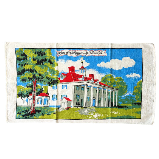 Virginia Mount Vernon Vintage 1960's Hand Printed Kay Dee Linen 30x16 inches READY TO FRAME