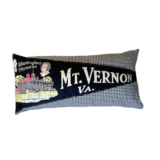 Virginia Mt. Vernon Large Pennant on New Woven Fabric Throw Pillow
