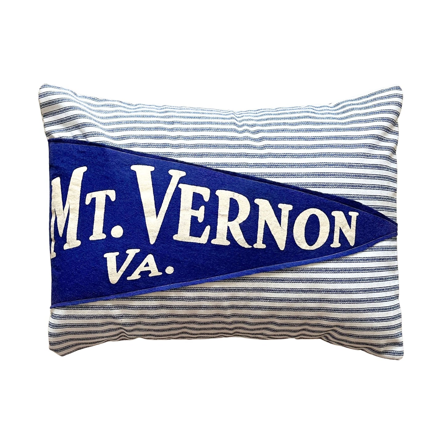 Virginia Mt. Vernon Vintage Pennant on New Woven Fabric Throw Pillow