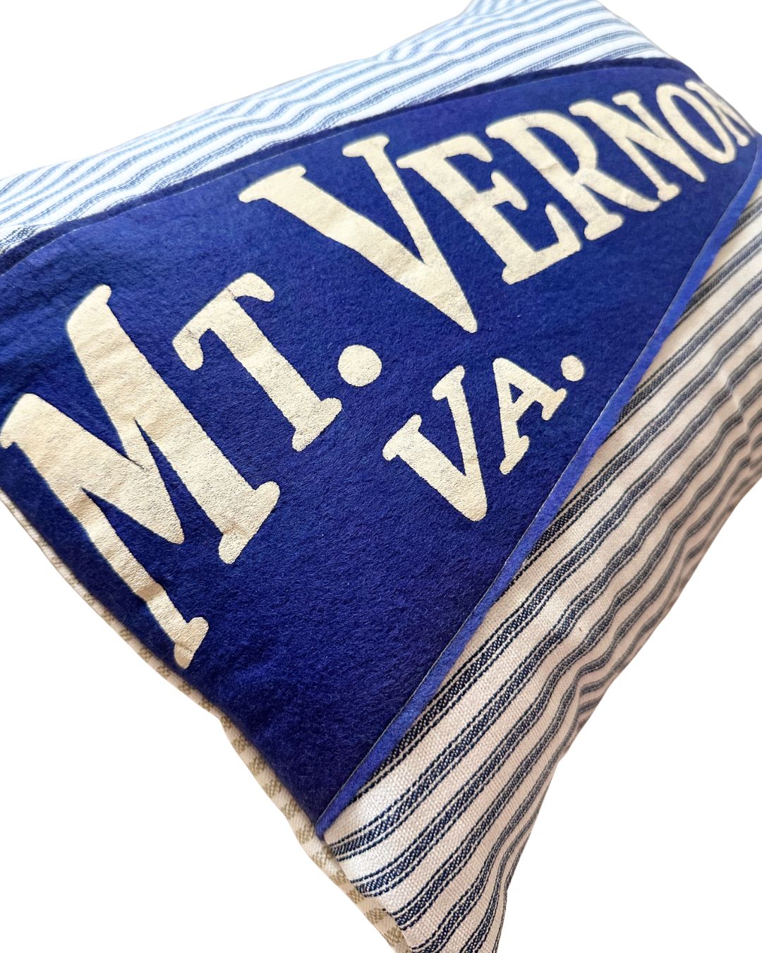 Virginia Mt. Vernon Vintage Pennant on New Woven Fabric Throw Pillow