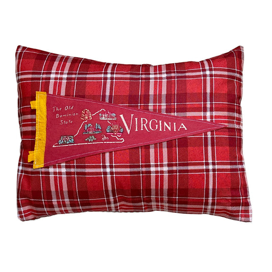 Virginia Vintage Pennant on New Woven Fabric Throw Pillow