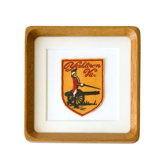 Virginia Yorktown Cannon Redcoat Vintage Patch Wood Framed