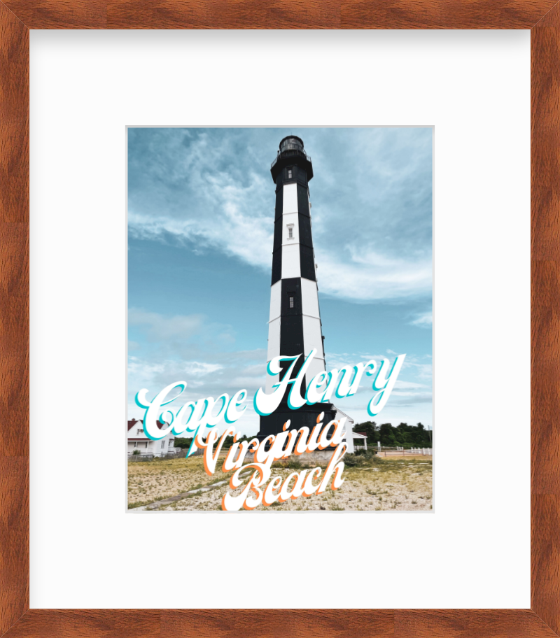 Virginia Cape Henry Lighthouse Virginia Beach Giclee Travel Print