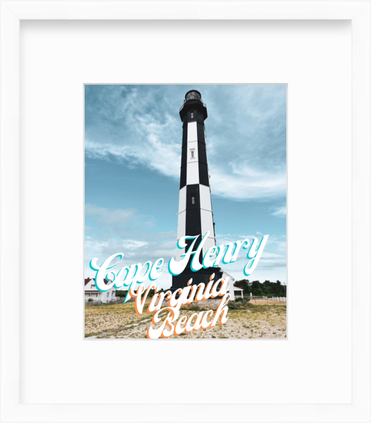 Virginia Cape Henry Lighthouse Virginia Beach Giclee Travel Print
