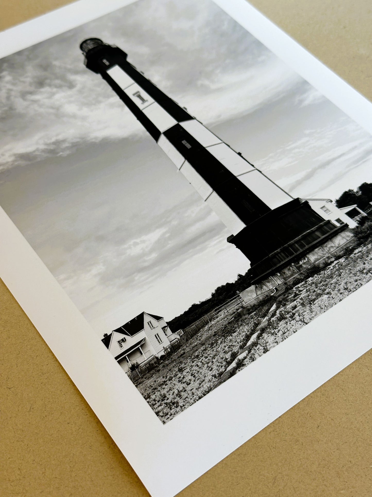 Virginia Cape Henry Lighthouse Virginia Beach Black and White Giclee Travel Print