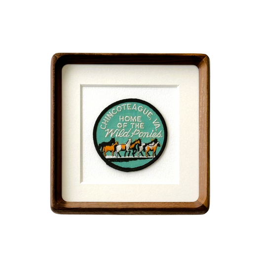 Virginia Chincoteague Island Home of the Wild Ponies Framed Vintage Patch