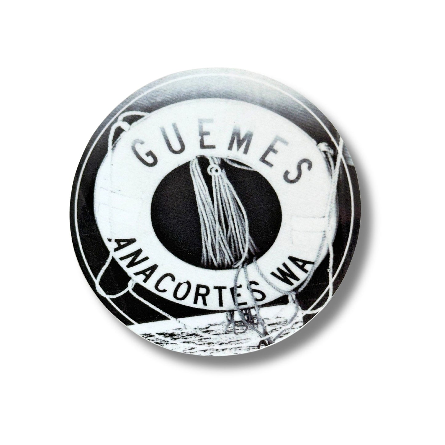 Washington State Anacortes sticker. Guemes Island Ferry. Weatherproof Sticker