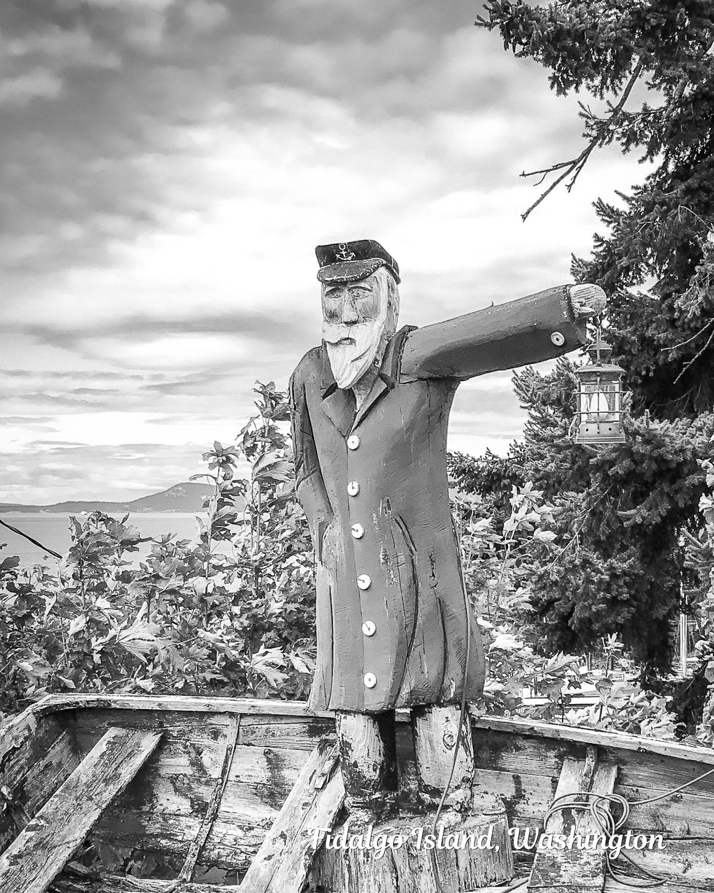 Washington Fidalgo Island Anacortes Old Salt Statue Giclee Travel Print