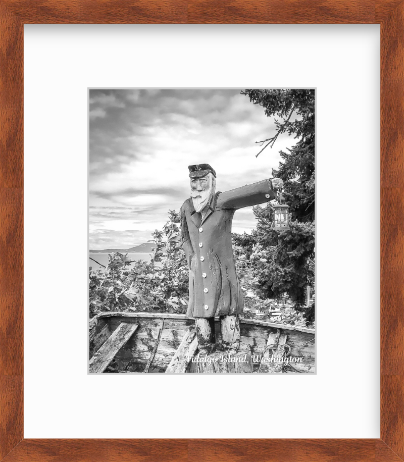 Washington Fidalgo Island Anacortes Old Salt Statue Giclee Travel Print