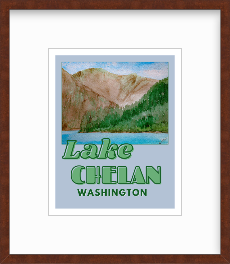 Washington Lake Chelan Giclee Travel Art Print