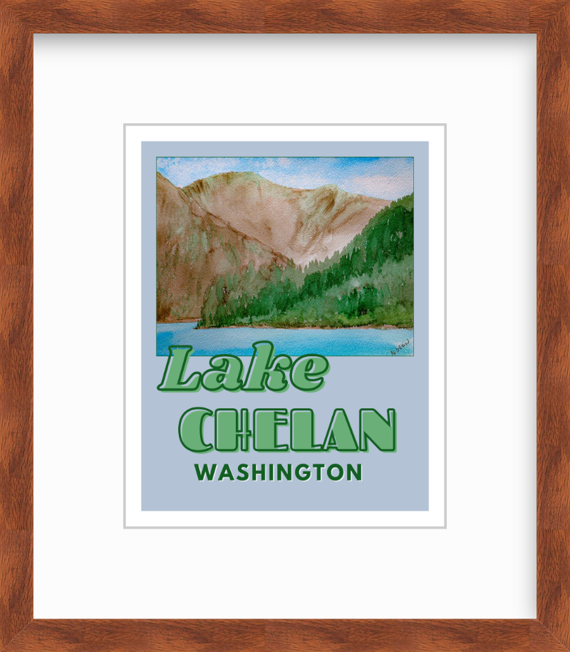 Washington Lake Chelan Giclee Travel Art Print