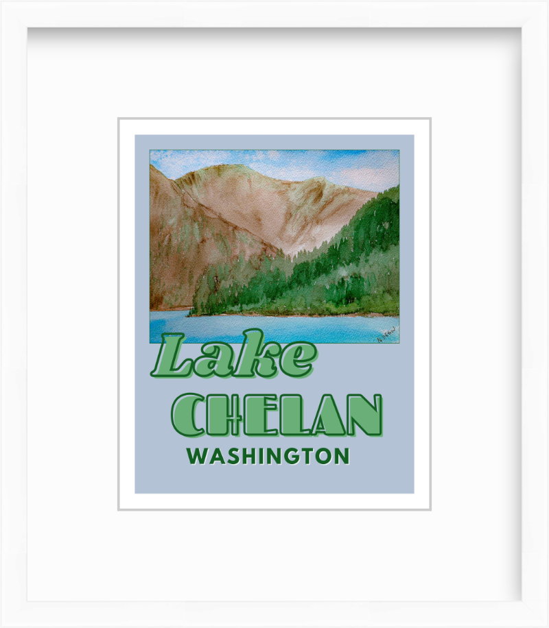 Washington Lake Chelan Giclee Travel Art Print
