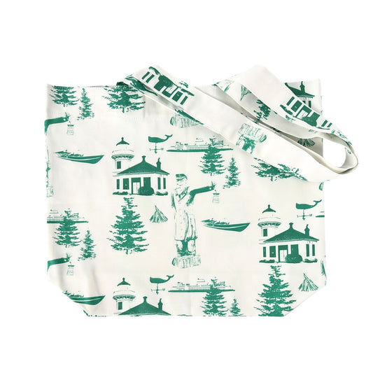 Washington State Old Salt Lighthouse Ferry Design Large Tote Bag