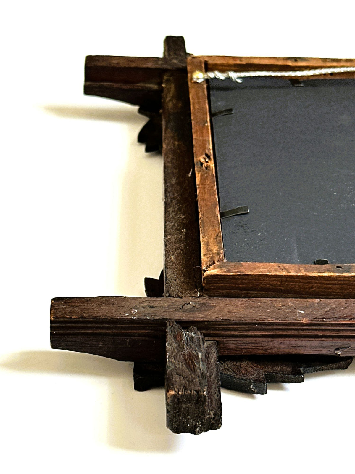 Washington San Juan Island American Camp Oil Painting in Antique Adirondack Tramp Frame with Wood Leaf Corners