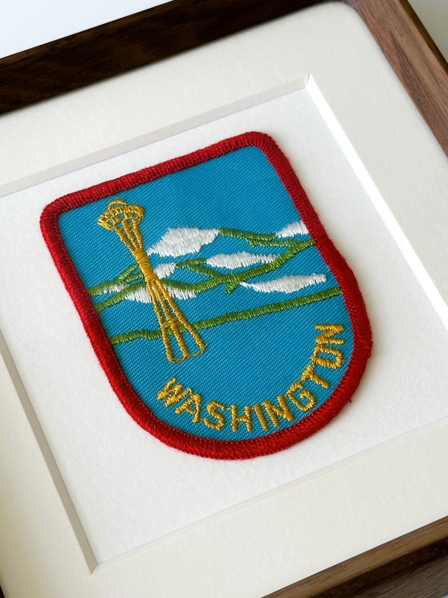 Washington State Space Needle Vintage Framed Travel Patch