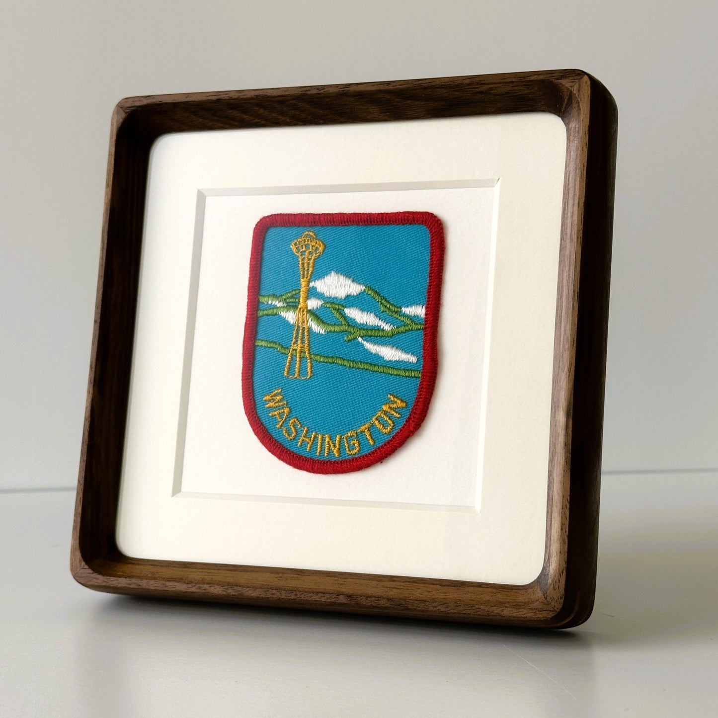 Washington State Space Needle Vintage Framed Travel Patch