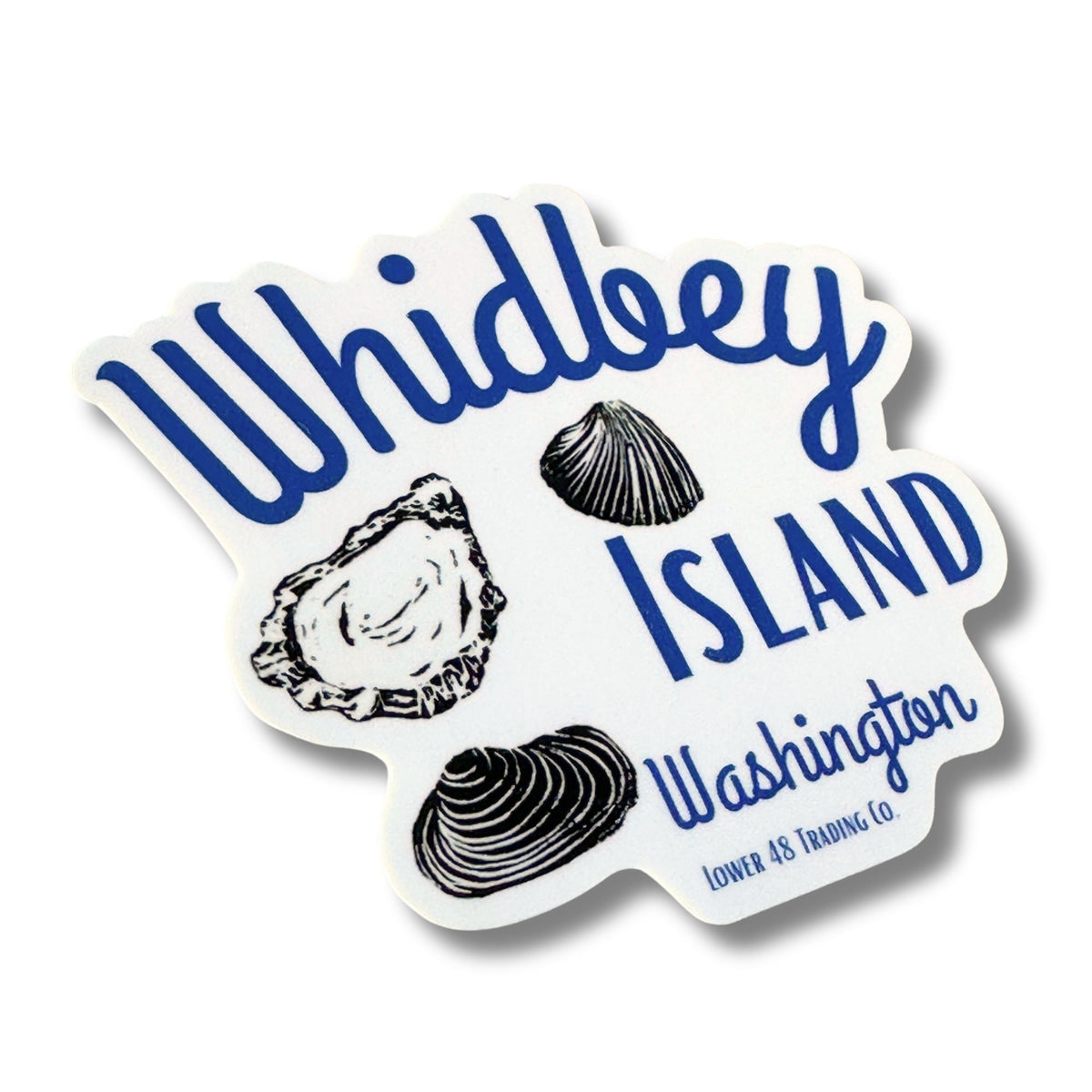 Washington Whidbey Island Block Print Shells Weatherproof Sticker Lower 48 Trading Co.