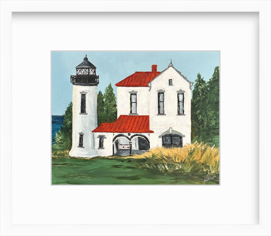 Washington Whidbey Island Fort Casey Admiralty Head Lighthouse Painting Giclee Print