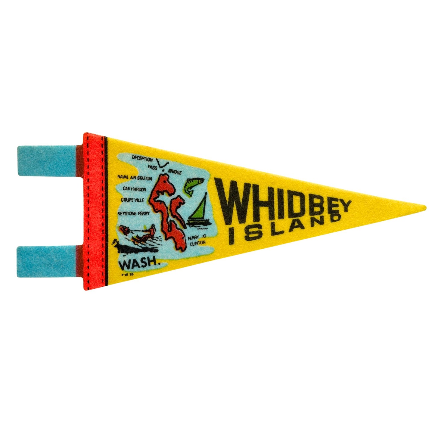 Washington Whidbey Island Retro Small Felt Vintage Pennant
