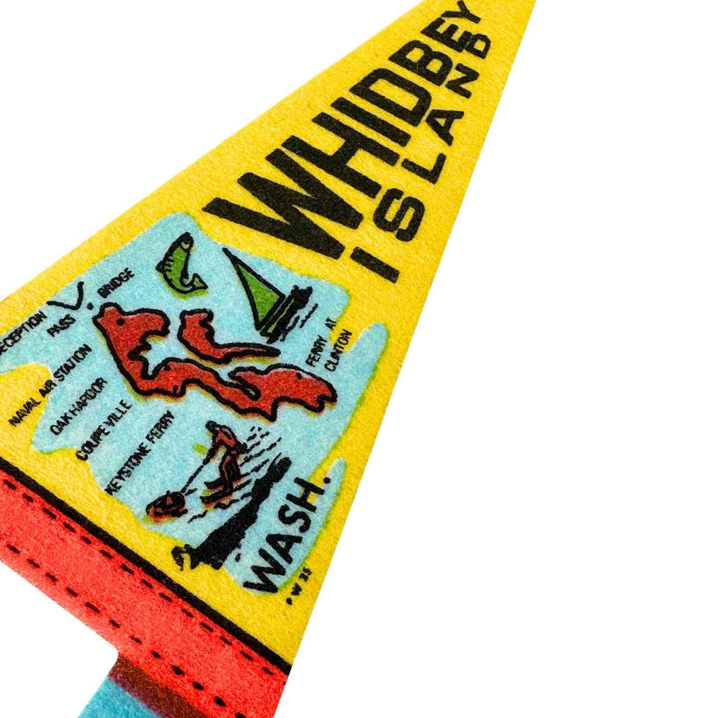 Washington Whidbey Island Retro Small Felt Vintage Pennant