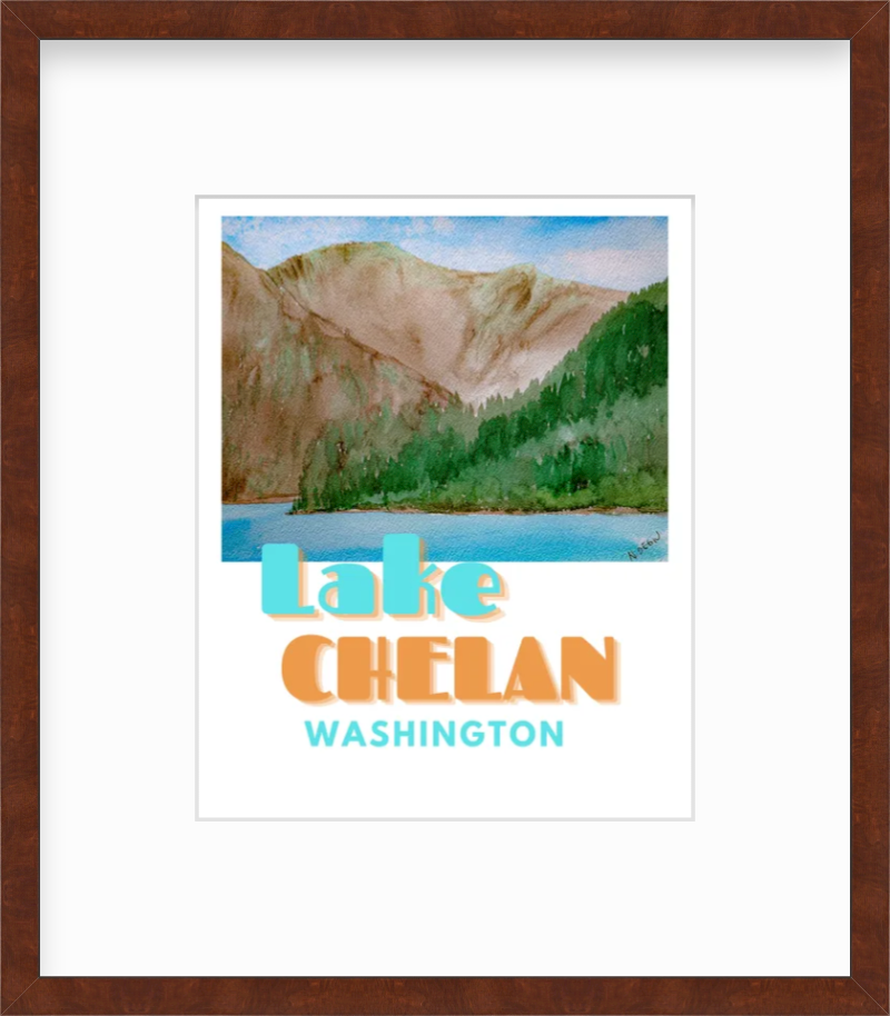 Washington Lake Chelan Giclee Travel Art Print