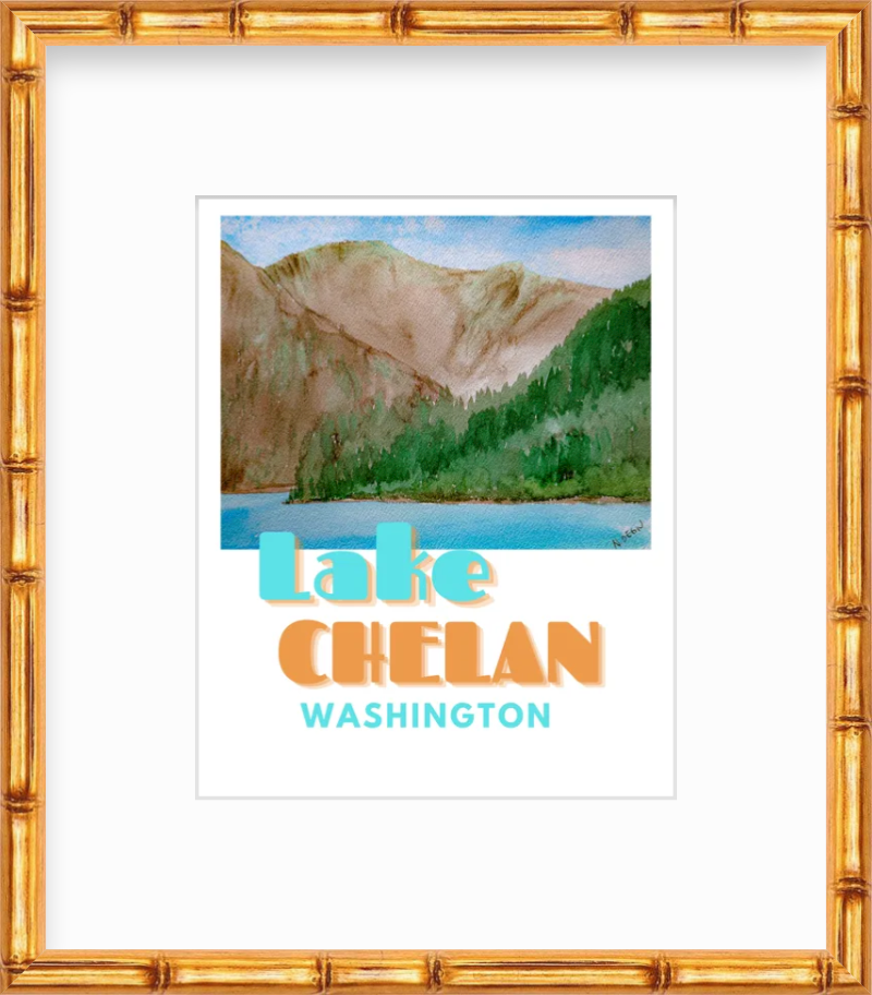 Washington Lake Chelan Giclee Travel Art Print