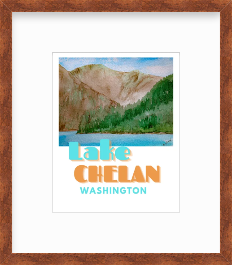 Washington Lake Chelan Giclee Travel Art Print