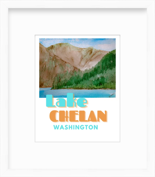 Washington Lake Chelan Giclee Travel Art Print